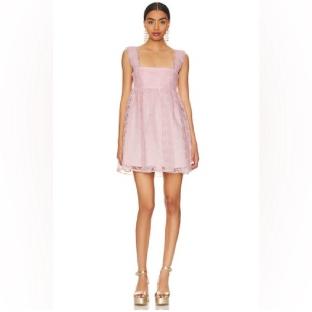 Pink Lace Mini Dress